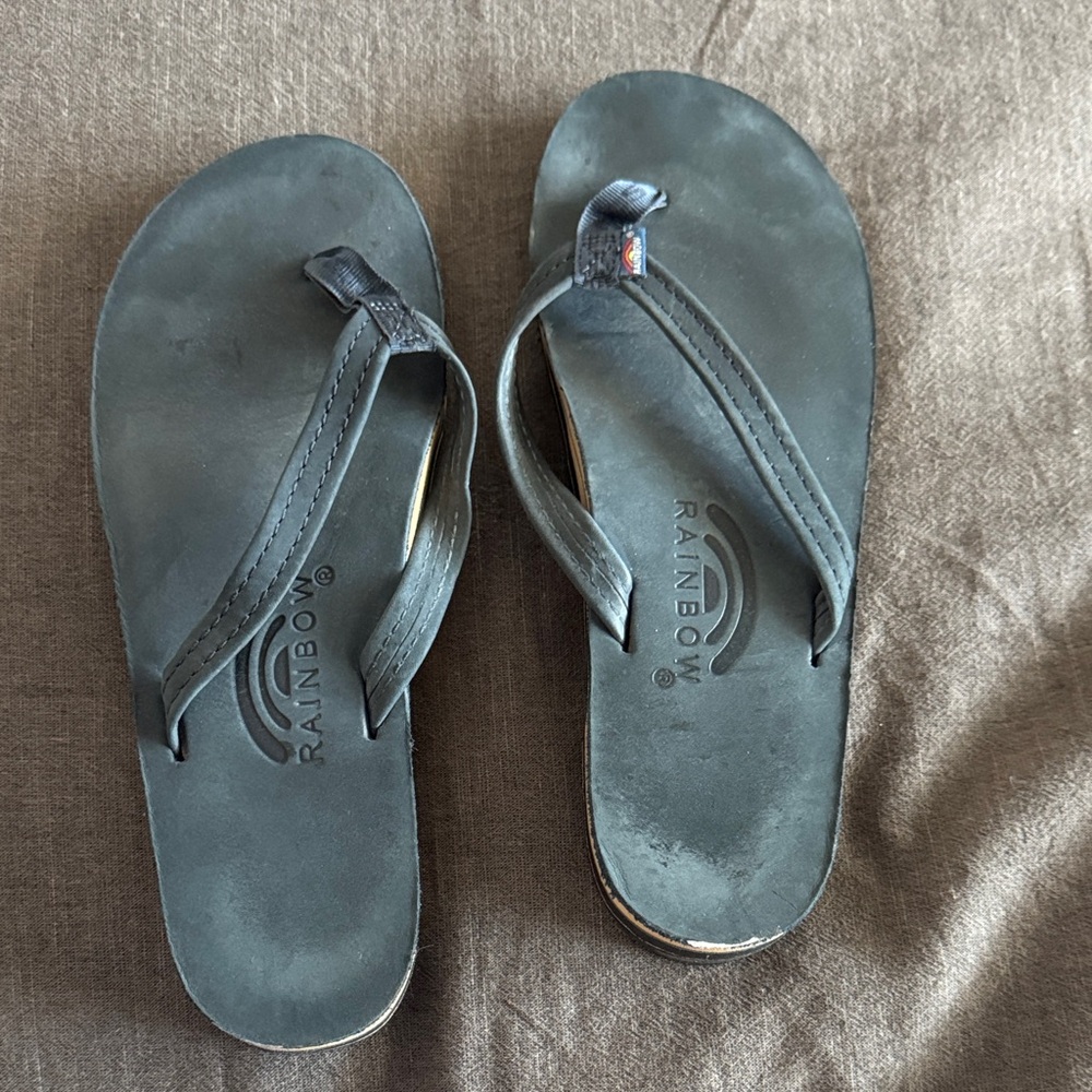 Rainbow Flip-Flops in Navy